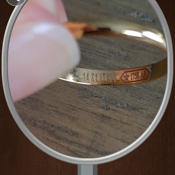 Polished 14K gold thin band ring - Picture 10 of 11